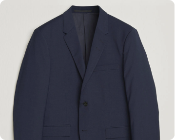 Navy Wool Two-Button Blazer